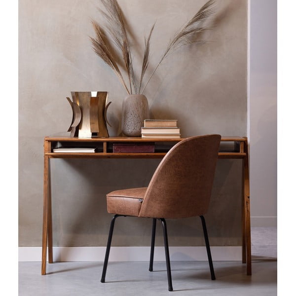 Konjakipruunid nahast söögitoolid 2tk komplektis Vogue - WOOOD-image-1