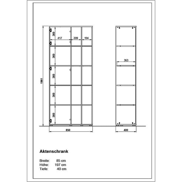 Valge raamaturiiul tammepuust 85x197 cm Lioni - Germania-image-3