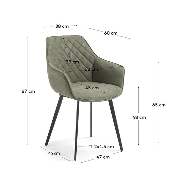 Khakivärvi kunstnahast söögitoolid 2tk komplektis Amira - Kave Home-image-4