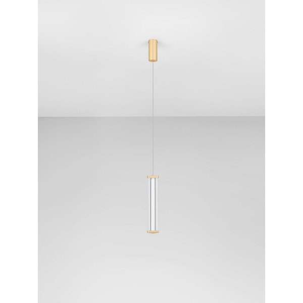 Metallist hämardatav LED-ripatslamp mattkuldses värvitoonis akrüülklaasist varjuga, läbimõõduga 6 cm Pheme - Nova Luce-image-4