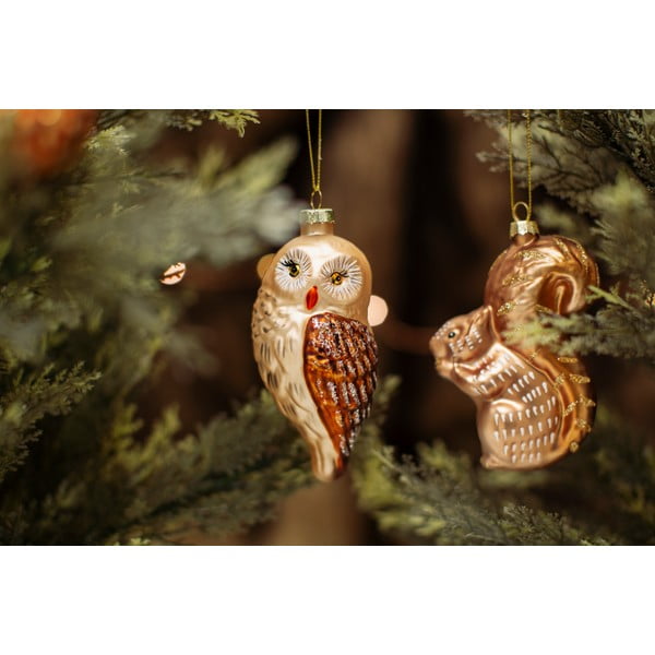 Klaasist jõulukaunistus Owl - Sass & Belle-image-2