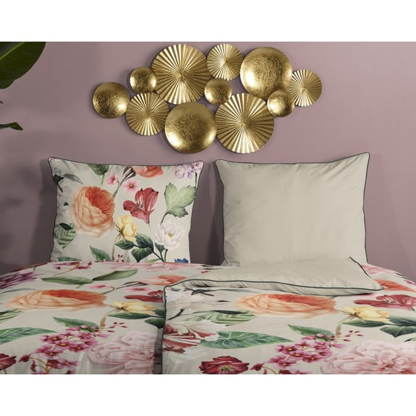 Beež voodipesu üheinimesevoodile puuvillasatiin 140x200 cm - Descanso-image-2