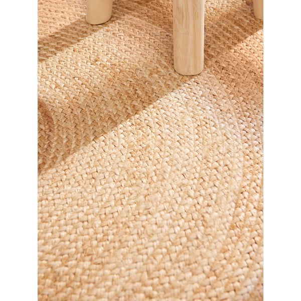 Elevandiluu värvi käsitsi kootud kahepoolne džuudist ümmargune vaip ø 240 cm Jutta Ivory - Hanse Home-image-4