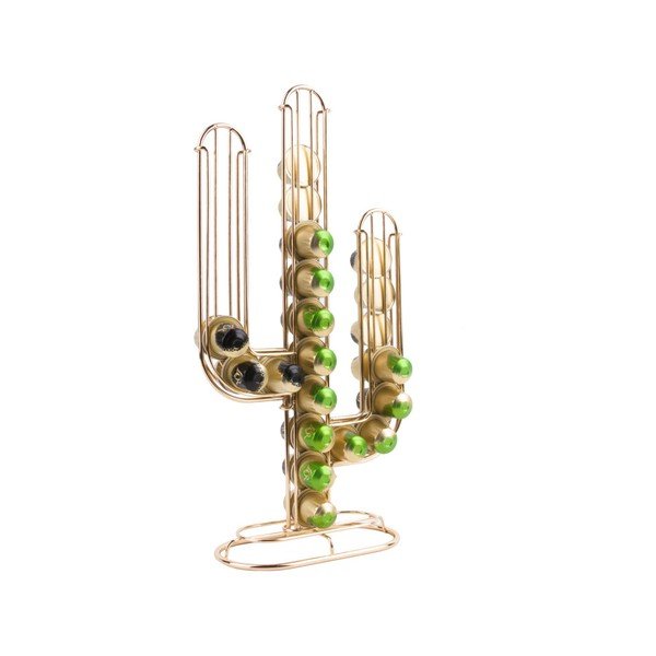Statiiv 48 kohvikapslile kuldses värvitoonis Present Time Cactus - PT LIVING
