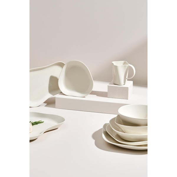 2 valge Lux taldriku komplekt, 28 x 19 cm - Kütahya Porselen-image-1