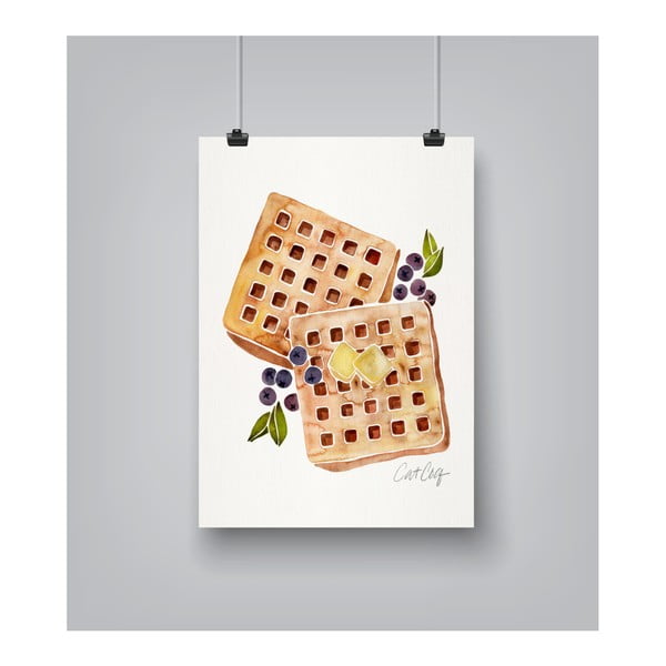 Plakát Americanflat Blueberry Breakfast Waffles by Cat Coquillette, 30 x 42 cm