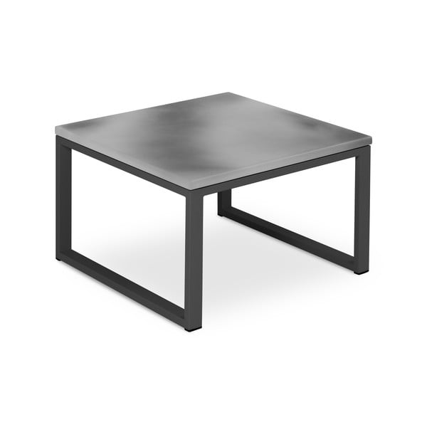 Šedý venkovní stůl v betonovém dekoru a černém rámu Calme Jardin Nicea, délka 60 cm-image-2