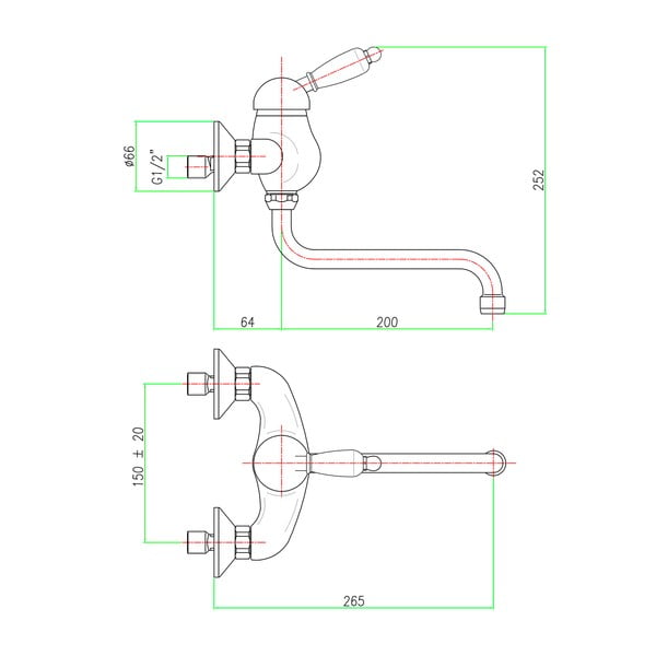 Hõbe seinasegisti (1 väljund) Kirké White - Sapho-image-1