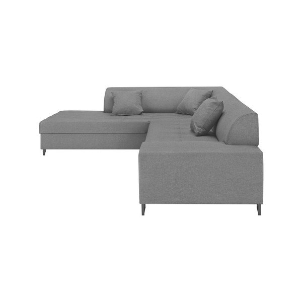 Světle šedá rohová rozkládací pohovka s nohami v černé barvě Cosmopolitan Design Orlando, levý roh-image-2
