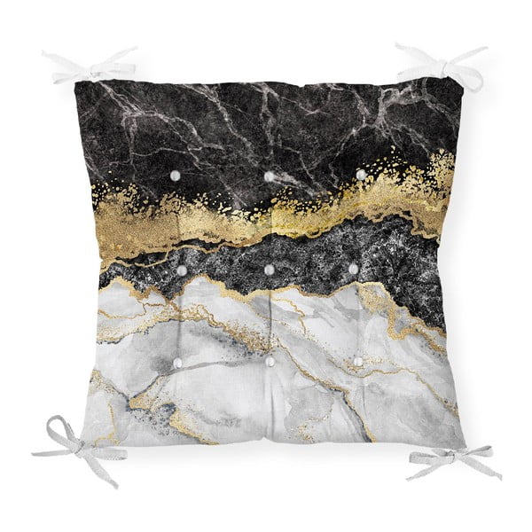 Mustast kullast marmorist tooli istmepadi, 40 x 40 cm - Minimalist Cushion Covers