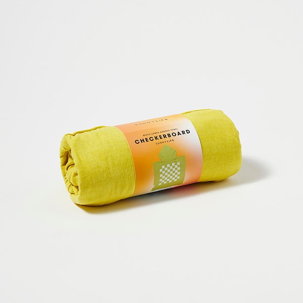 Kollane puuvillane beebipontšo 3-5 aastat Checkerboard – Sunnylife-image-2