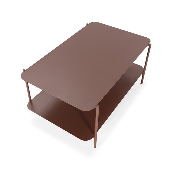 Metallist kohvilaud terrakota värvi 58x90 cm Beatrix - MOME-image-2