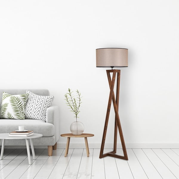 Pruun põrandavalgusti tekstiilist varjuga (kõrgus 149 cm) Maçka - Opviq lights-image-2