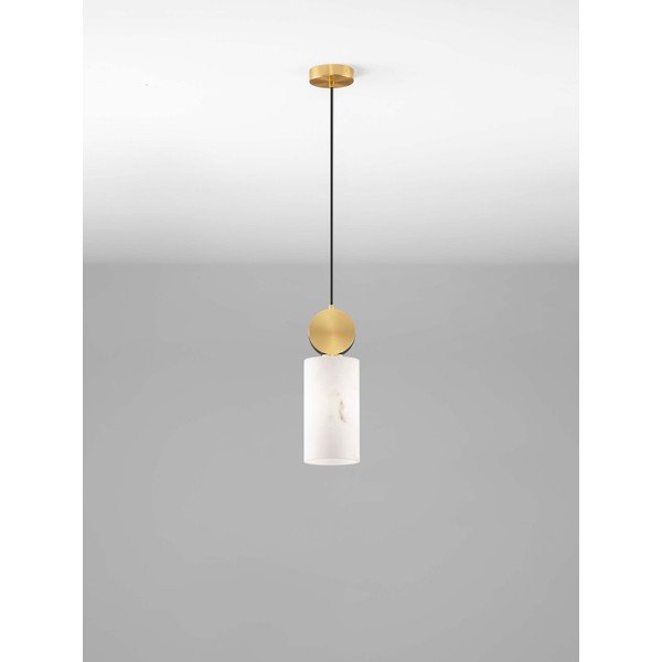 Kreemikas/messingvärvi ripplamp kivist dekooriga, ø 12 cm Maru - Nova Luce-image-3