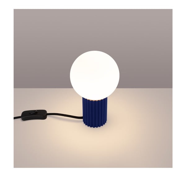 Tumesinine lauavalgusti klaasist varjuga (kõrgus 19 cm) Orbital - Sollux-image-1