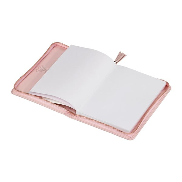 Růžové pouzdro na zip se zápisníkem Ted Baker Tassel, 120 stránek-image-1