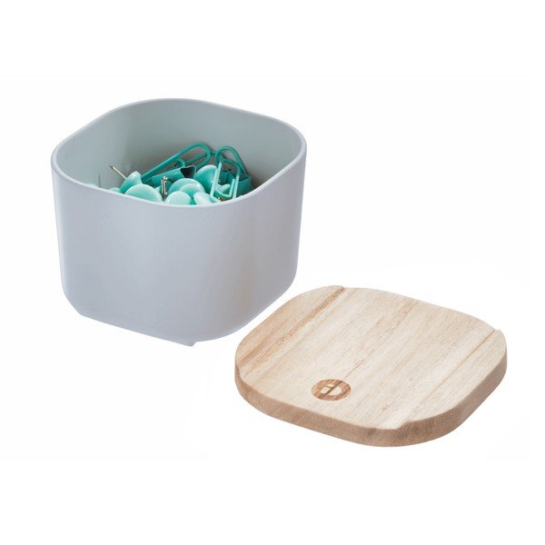 Hall hoiukarp kaanega, mis on valmistatud Paulownia puidust, 9 x 9 cm. Eco - iDesign-image-3