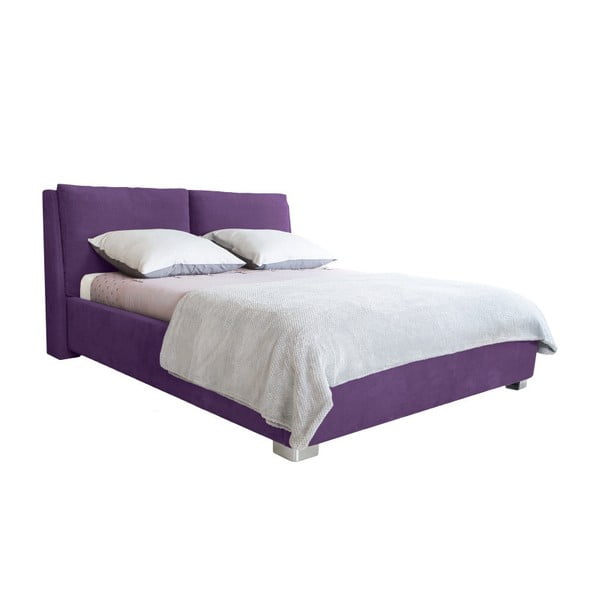 Fialová dvoulůžková postel Mazzini Beds Vicky, 140 x 200 cm