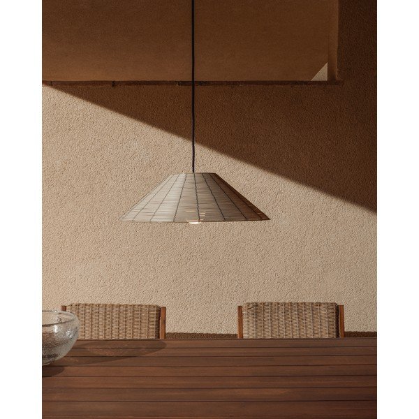 Beež kunstrotangist lambivarju ø 50 cm Saranella - Kave Home-image-1
