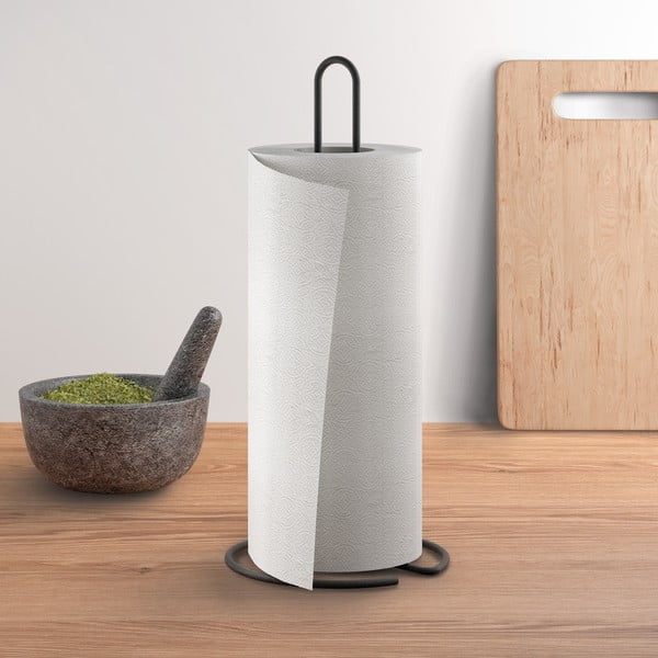 Must majapidamispaberi hoidja ø 14 cm Lava – Metaltex-image-1