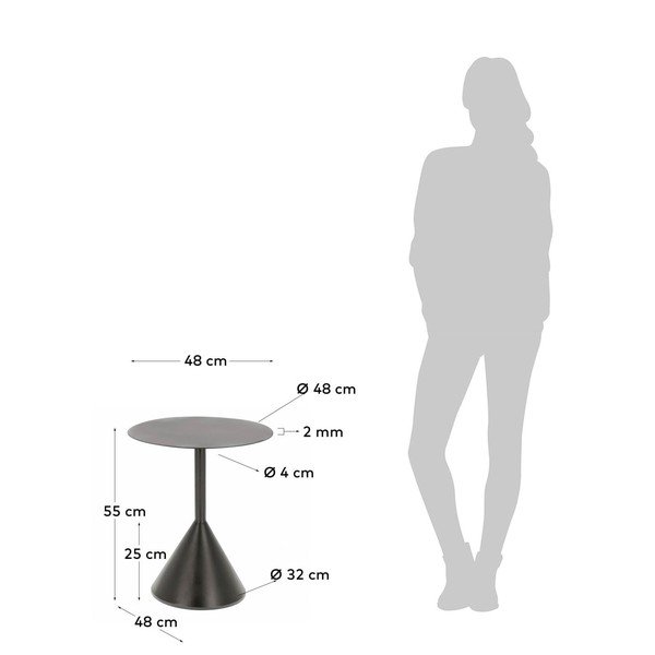 Metallist ümmargune abilaud ø 48 cm Yinan - Kave Home-image-4