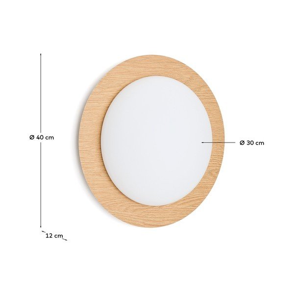 Naturaalse värvi metallist LED-seinalamp, läbimõõduga 40 cm Novae - Kave Home-image-4