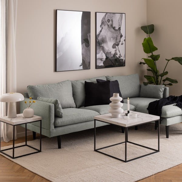 Valge marmoridekooriga diivanilaud 60x60 cm Barossa - Actona-image-1