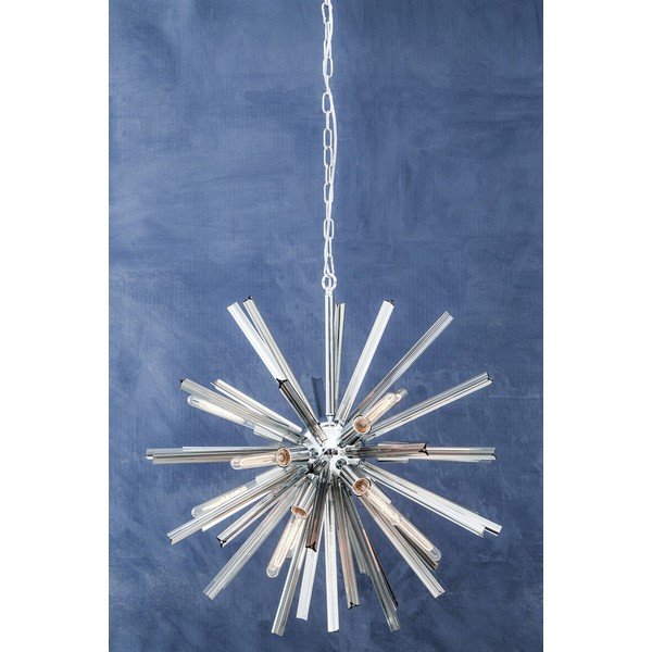 Metallist ripplamp klaasist varjuga, ø 75 cm Karlo - Premier Housewares-image-2