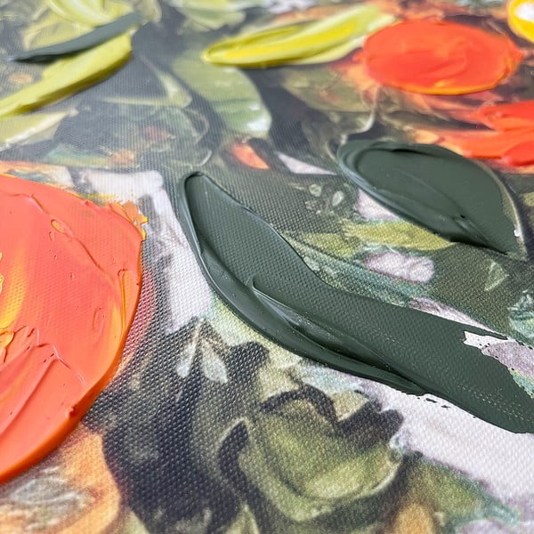 Käsitsi maalitud elementidega maal 70x100 cm Oranges - Styler-image-4