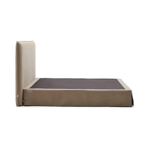Taupe polsterdatud kaheinimesevoodi 180x200 cm Jaira - Kave Home-image-3