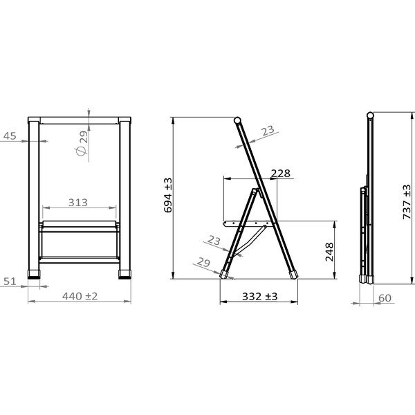 Metallist astmepink 74 cm Alu-Design - Wenko-image-2