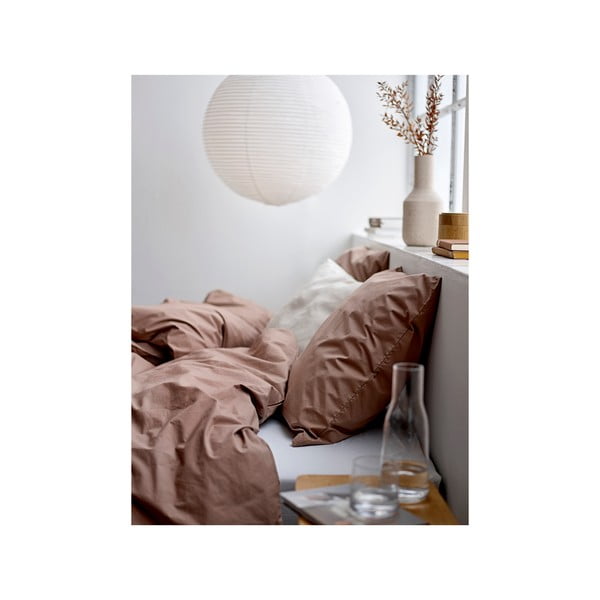 Pruun puuvill-perkalist voodipesu üheinimesevoodile 140x200 cm Crisp - Södahl-image-1