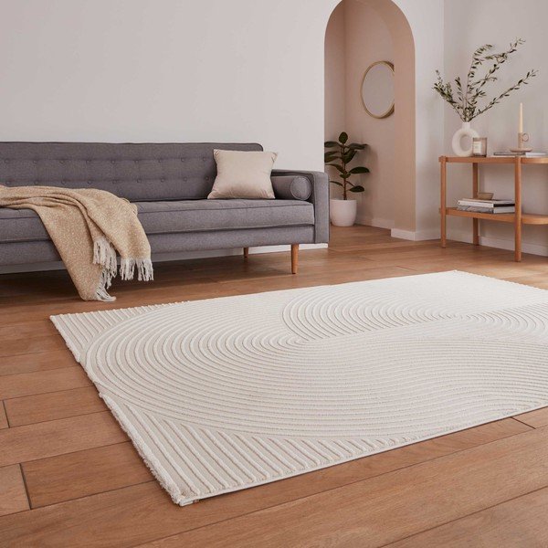 Kreem taaskasutatud kiududest pestav vaip 160x230 cm Flores - Think Rugs-image-2