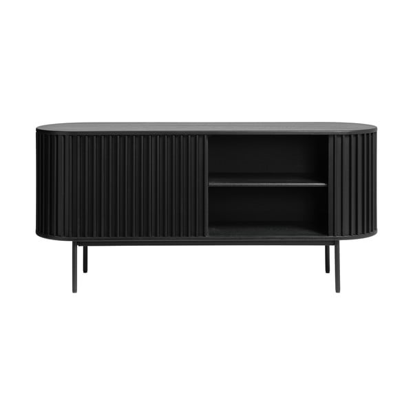Must tammedekooriga lükandustega madal kummut 73x160 cm Siena - Unique Furniture-image-3