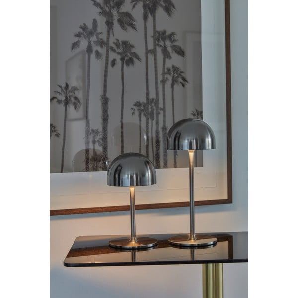 Hõbedane puldiga juhitav LED-lauavalgusti metallist varjuga (kõrgus 30 cm) Tim - Sirius-image-2