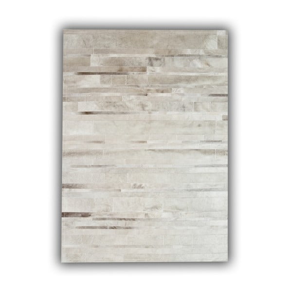 Šedý koberec z pravé kůže Pipsa Stripes, 140x200 cm
