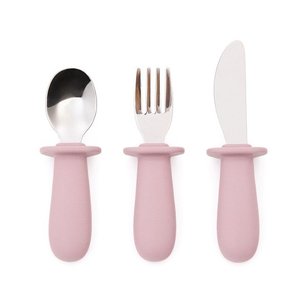Roosad plastikust/silikoonist laste söögiriistad 3 tk Lili - Kave Home