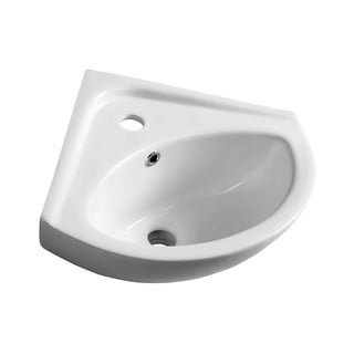Valge nurgas keraamika väike vannitoa valamu  34x34 cm Luigi – Sapho