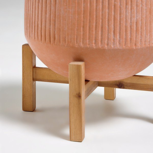 Terrakotast pott puidust alusel , ⌀ 33 cm Denpasar - Kave Home-image-1