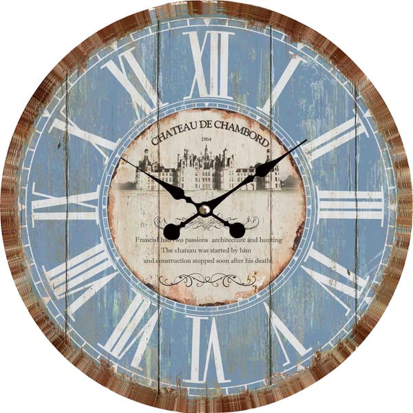Nástěnné hodiny Blue Vintage, 34 cm