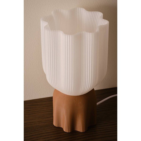 Valge/pruun plastmassist laualamp (kõrgus 27 cm) Camier - Jotex-image-2