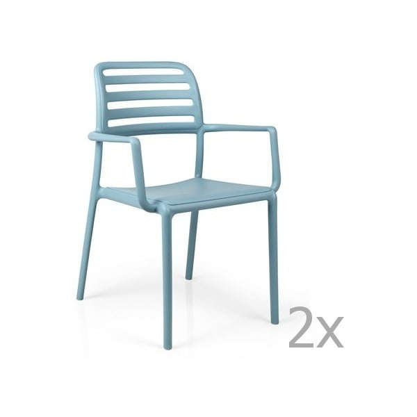 Sada 2 modrých zahradních židlí Nardi Costa