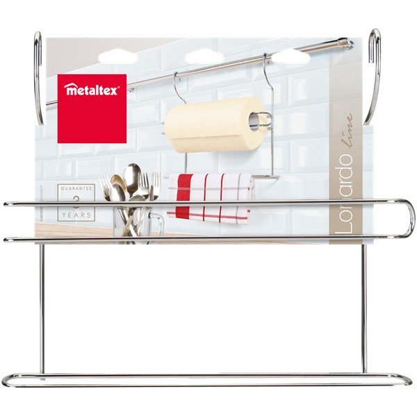 Hõbedane käterätiku hoidja rippuv kroomitud teras Lonardo – Metaltex-image-1