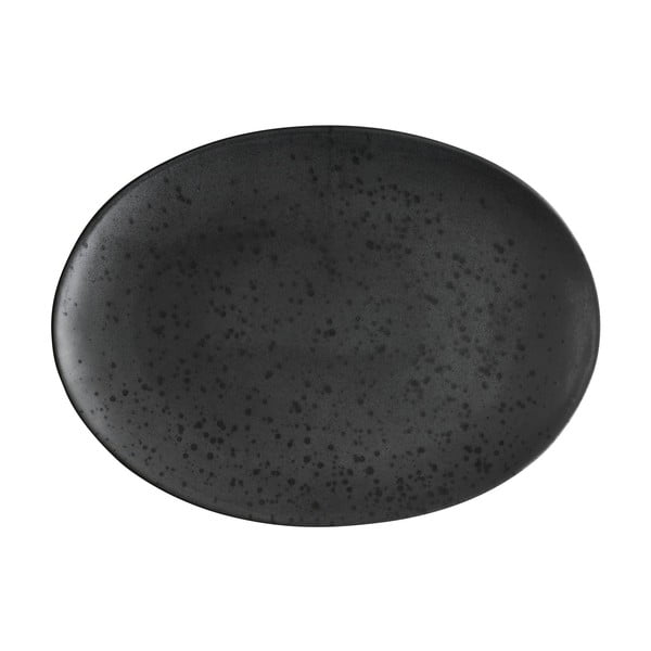 Must kivitoode ovaalne serveerimistaldrik Basics Black, 45 x 34 cm Stentøj - Bitz