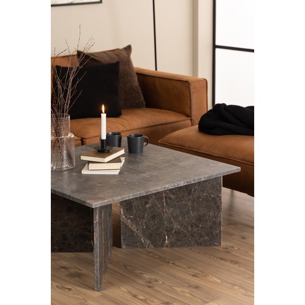 Pruun marmorist diivanilaud 90x90 cm Vega - Actona-image-1