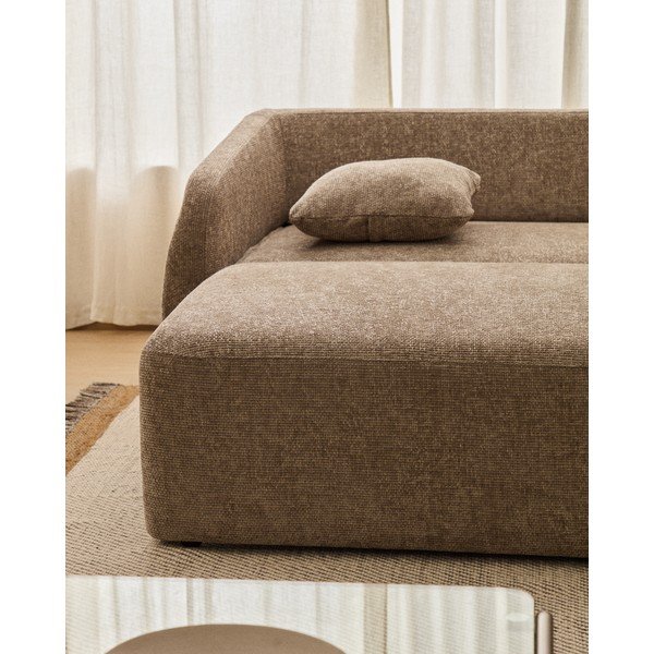 Hallikaspruun šenillist nurgadiivanvoodi (parem nurk) Laira - Kave Home-image-4