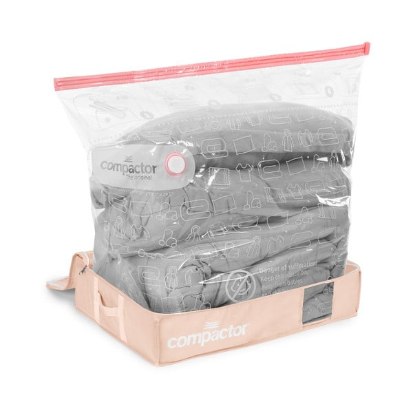 Vaakumplastist hoiukastid voodi alla 3 tk komplektis 65x45x15,5 cm Pink Edition - Compactor-image-2