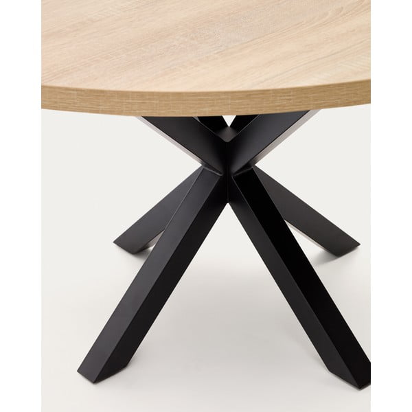 Must-puiduvärvi ümmargune söögilaud ø 120 cm Argo - Kave Home-image-3