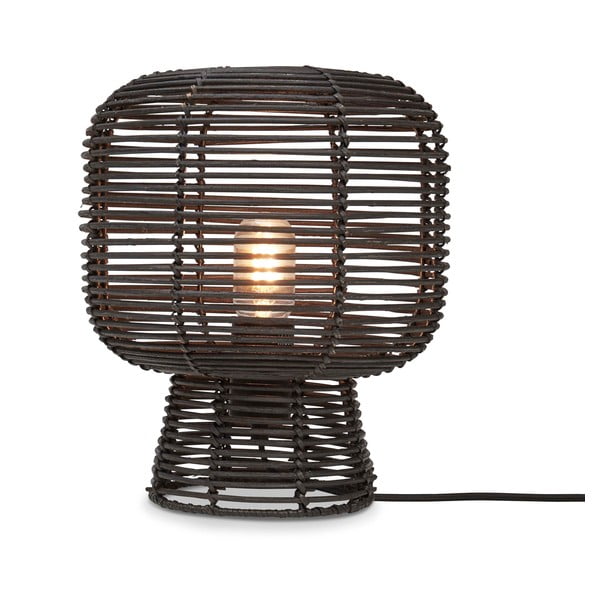 Must rotangist lambivarjuga laualamp (kõrgus 30 cm) Tanami - Good&Mojo