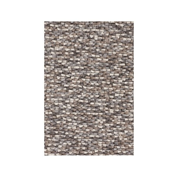 Vlněný koberec Crush, 140x200 cm, hnědý